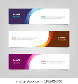 Vector abstract web banner design template. Collection of web banner template. Header - landing page Web Design Elements