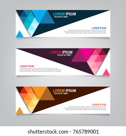 
Vector abstract web banner design template. Abstract geometric design banner web template on grey background. Header footer Web Design Elements. Collection of web banner template