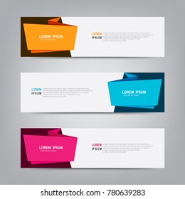 Vector abstract web banner design template. Collection of web banner template. Abstract geometric design banner web template on grey background. Header - landing page Web Design Elements