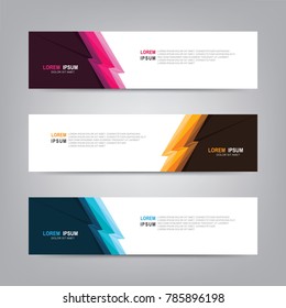 Vector abstract web banner design template. Collection of web banner template. Abstract geometric design banner web template on grey background. Header - landing page Web Design Elements