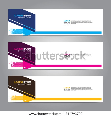 Vector abstract web banner design template. Collection of web banner template. Abstract geometric web design banner template isolated on grey background. Header - landing page Web Design Elements