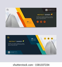 Vector abstract web banner and header background. business web design template. can use for landing page, cover, bifold, brochure,  flyer and social media
