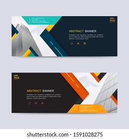 Vector abstract web banner and header background. business web design template. can use for landing page, cover, bifold, brochure,  flyer and social media