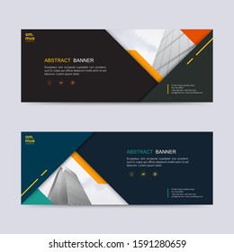 Vector abstract web banner and header background. business web design template. can use for landing page, cover, bifold, brochure,  flyer and social media