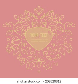 Vector abstract wedding frame with space for text