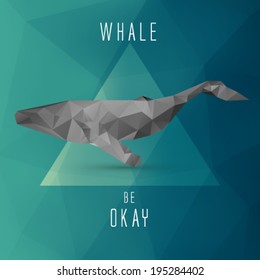 Vector abstract whale background illustration