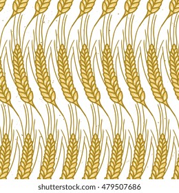 Vector abstract wheat field seamless pattern