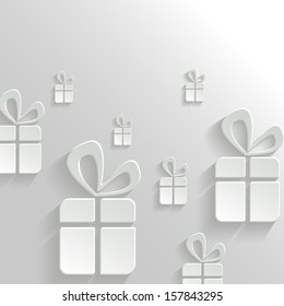 Vector Abstract White Background with Gifts
