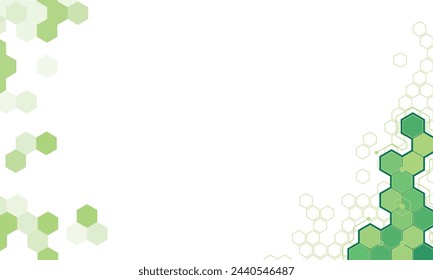 fondo blanco abstracto del vector con las formas hexagonales verdes.