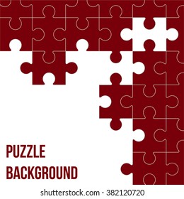 Vector Abstract white background made from colored puzzle pieces and place for your content