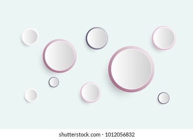 Vector abstract white blank button on a blue background.