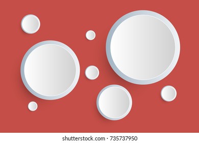 Vector abstract white blank button on a red background.