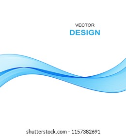 Vector abstract white blue background for website, brochure, presentation. Blue wave on white background.