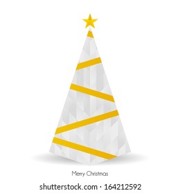 Vector Abstract White Christmas Tree Isolated