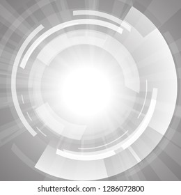 Vector : Abstract white circle on white background