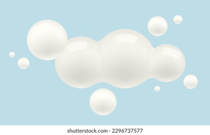 Vector abstract white cloud in realistic style. Vector digital cloud.