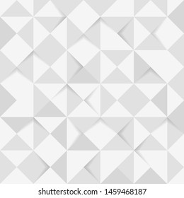 Vector Abstract white color triangular low poly backdrop, mosaic pattern background.