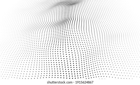 Vector de fondo futurista blanco abstracto. Onda 3d. Grandes datos. Ilustración vectorial futurista.