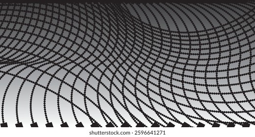 Vector abstract white futuristic background. Big data visualization. Digital dynamic wave of particles.