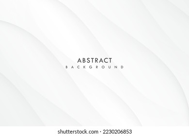 Vector abstract white gradient soft wave background.