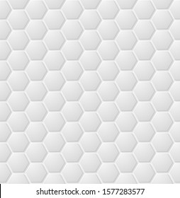 Vector abstract white hexagonal seamless pattern design. Light tiled honeycombs background eps10.