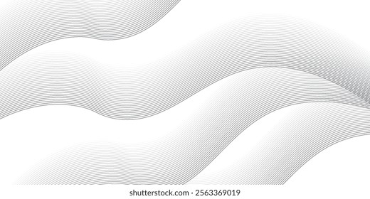 Vector abstract white light blend paper wave flow digital gradient transparent tech wave curve creative technology flowing smooth diagonal background. vektor