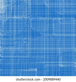 Vector Abstract White Line Pattern on Blue Background.