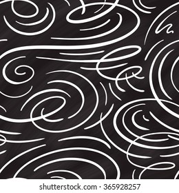 Vector abstract white lines on a chalkboard. Seamless pattern