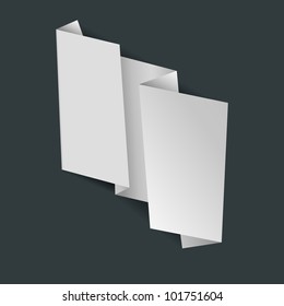 vector abstract white origami bubble banner illustration