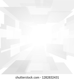 Vector : Abstract white perspective square on white background