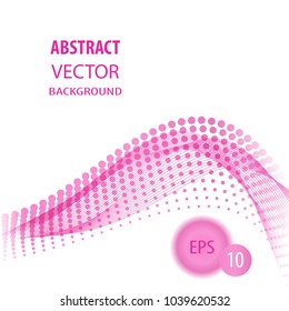 Vector abstract white and pink background. Pink wave on white background.