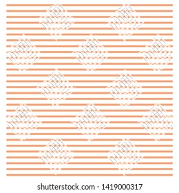 vector abstract  white rhombus on orange stripes background