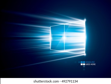 Vector of abstract window background with rays of light