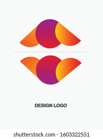 Vector abstract wing logo icon. Material design style. colorful dessign