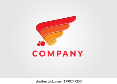 vector abstract wings logo design.logo illustration for business, industry,nature,sport, company logo design template