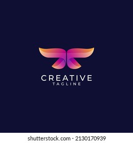Vector abstract wings logo icon. Simple Stylish design material