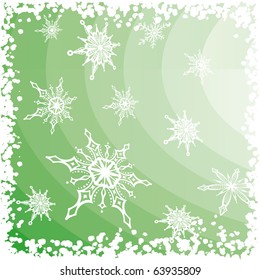 Vector abstract winter green background with snow boarder