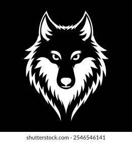 Vector abstract wolf head silhouette logo design vector illustration