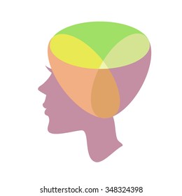 Vector abstract woman face silhouette. Profile of the beautiful girl. Female logic.
