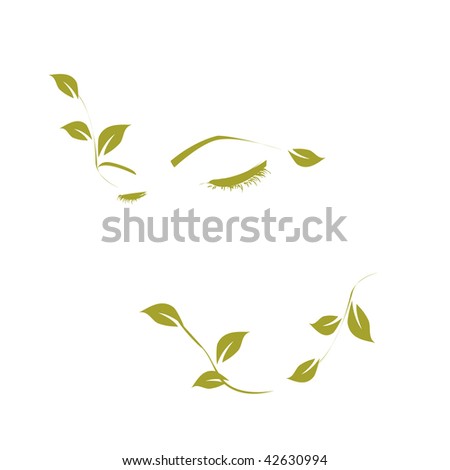 Vector abstract woman with leaf