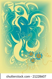 vector abstract women portrait