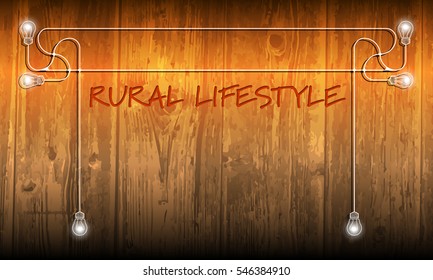 Vector abstract wooden background and theme of rural lifestyle