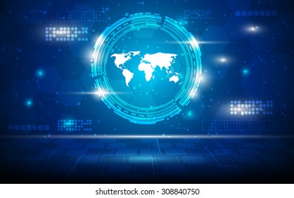 vector abstract world map hi tech perspective sci fi concept background