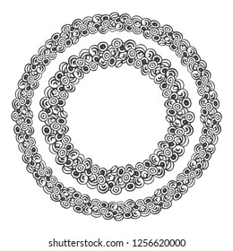 Vector abstract wreath with round hand drawn decorative elements. Decorating for national Festive on white background.