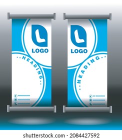 vector abstract x banner ,rollup banner light blue and white