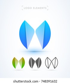 Vector abstract X letter origami paper template. Material design, flat, line-art style. Corporate identity 
