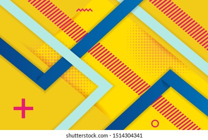 Vector abstract yellow background  design. Modern dynamical colored forms and line abstract background.