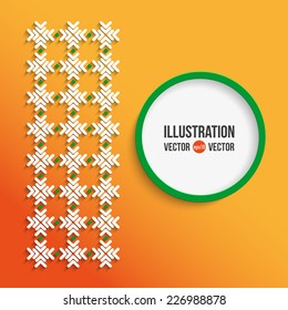 Vector abstract yellow background of green and white circle and white pattern