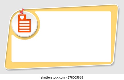 vector abstract yellow box and pushpin and speech bubble