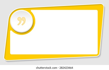 vector abstract yellow box and quotation  mark